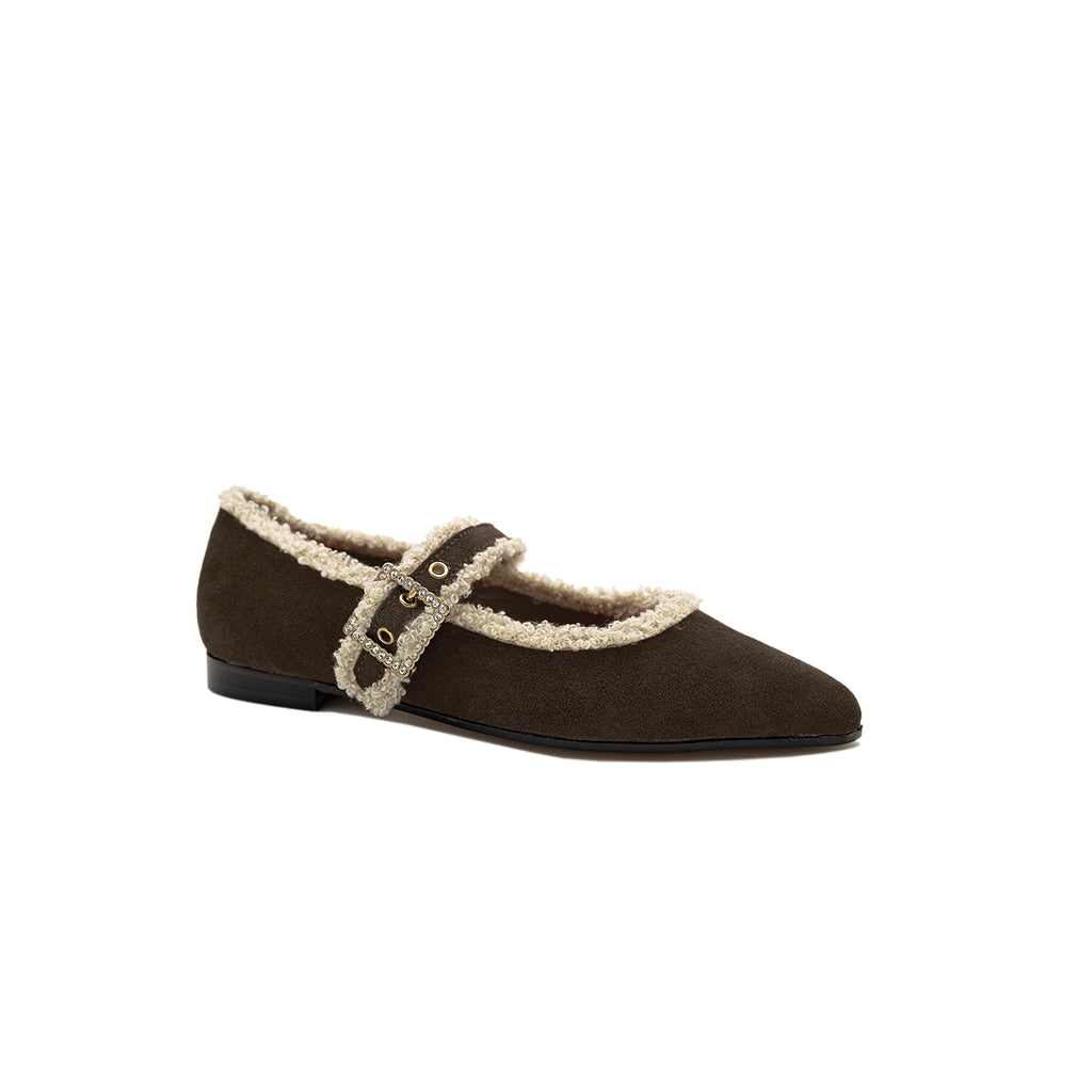 Jolie - Chocolate | Ballerine in Pelle Scamosciata