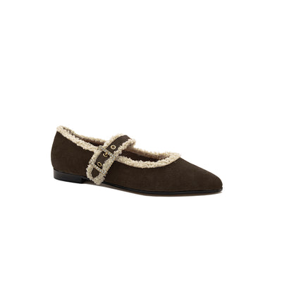 Jolie - Chocolate | Ballerine in Pelle Scamosciata