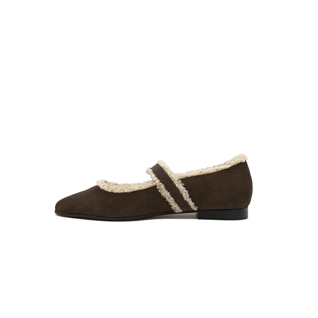 Jolie - Chocolate | Ballerine in Pelle Scamosciata