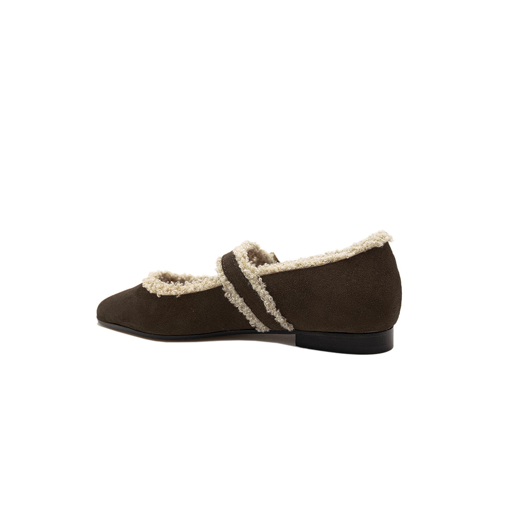 Jolie - Chocolate | Ballerine in Pelle Scamosciata