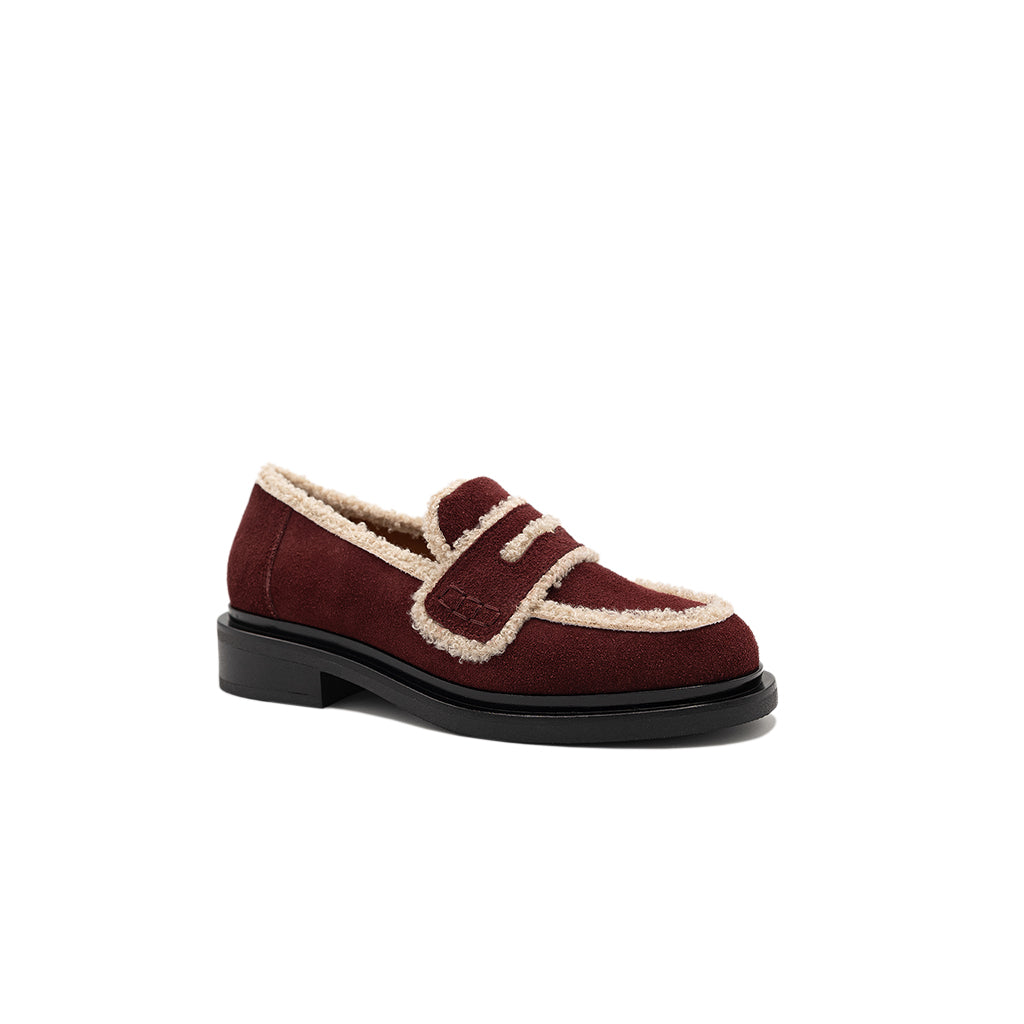 Cindy - Burgundy | Mocassini in Pelle Scamosciata