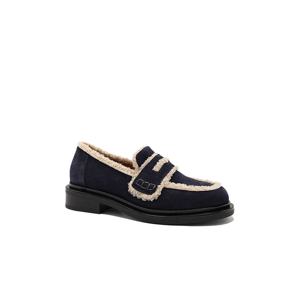 Cindy - Navy | Mocassini in Pelle Scamosciata