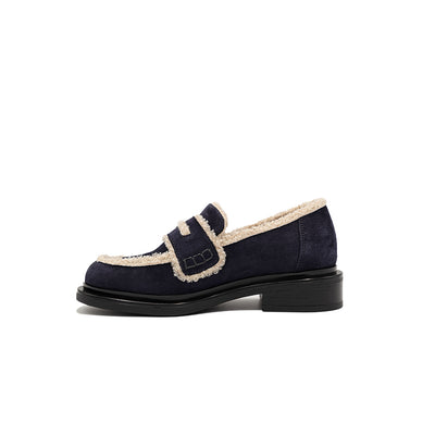 Cindy - Navy | Mocassini in Pelle Scamosciata