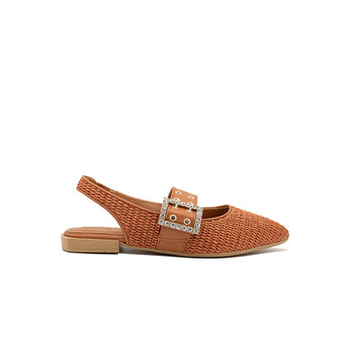 Olga - Brick | Ballerine in Rafia
