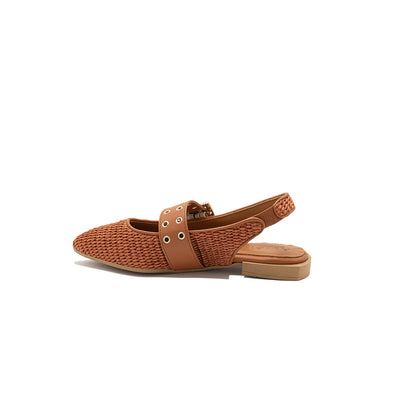 Olga - Brick | Ballerine in Rafia
