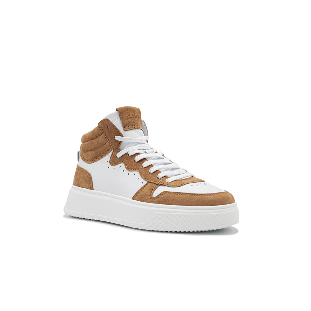 Megan | Sneakers in Pelle White/Caramel