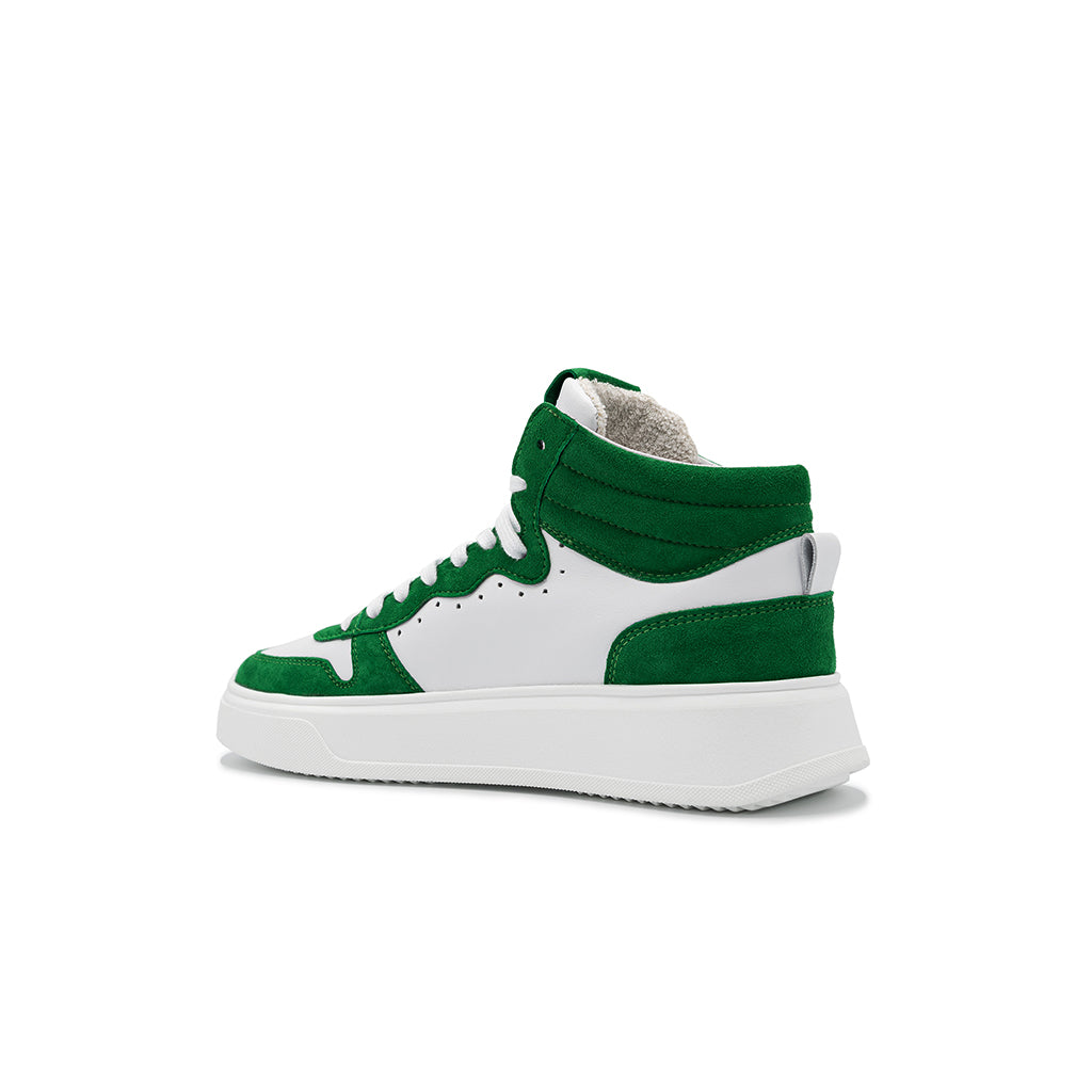Megan | Sneakers in Pelle White/Forest