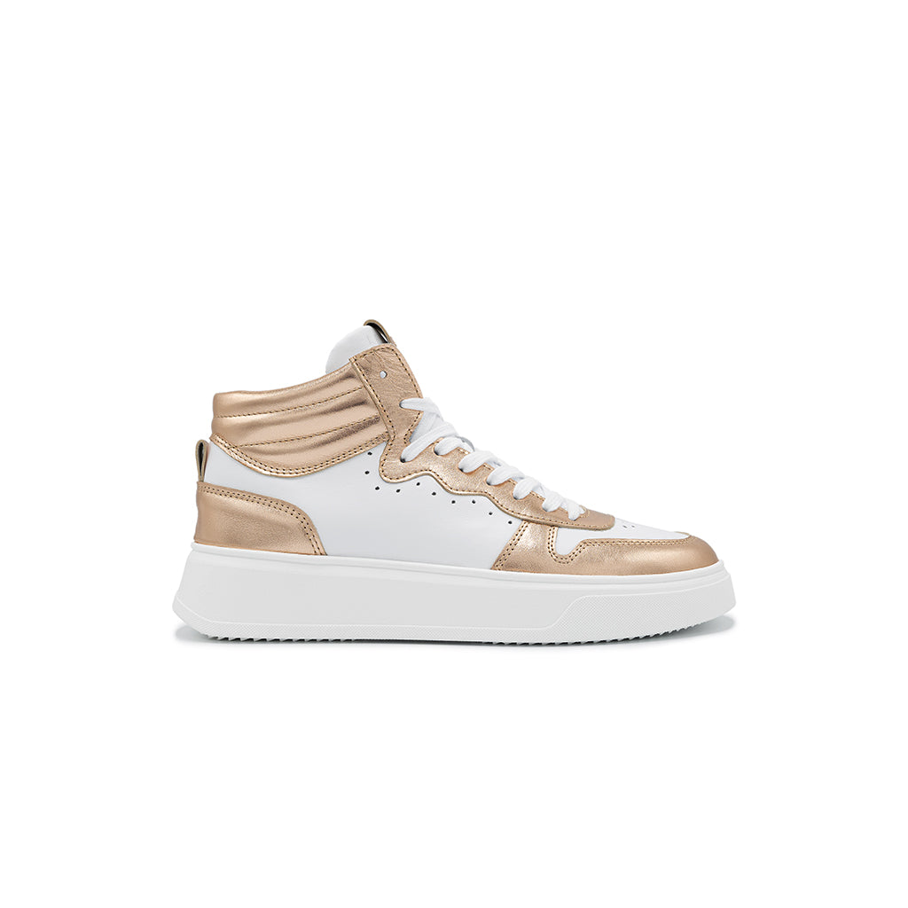 Megan | Sneakers in Pelle White/Rose Gold