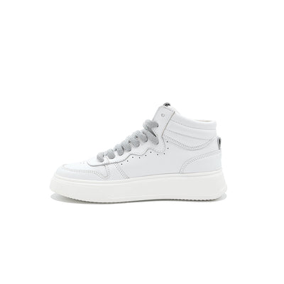 Megan | Sneakers in Pelle White/Silver