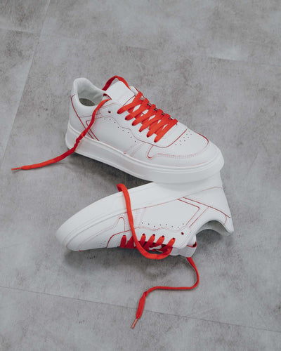 Vela | Sneakers in Pelle Red/Cut