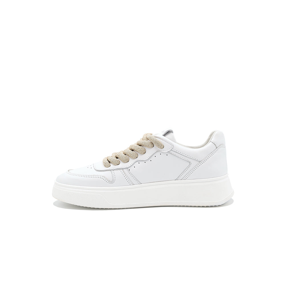 Vela | Sneakers in Pelle White/Gold