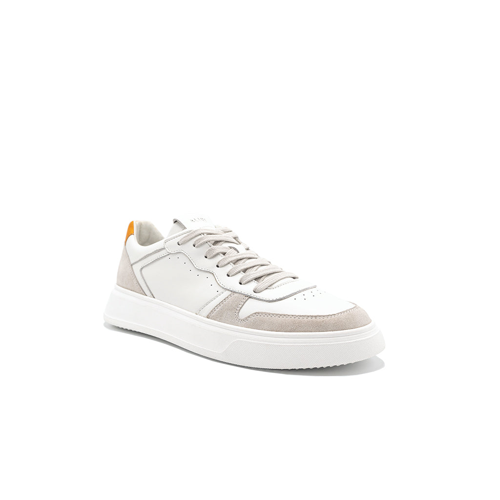 Vela | Sneakers in Pelle White/Orange